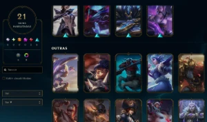 Conta LvL 70 - ex-top 1 fiora 194 pdl - 21 skins e 8 chromas - League of Legends LOL