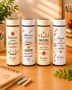 Garrafa de Vidro 400ml Personalizada Dia dos Professores - Artesanato e Personalizados