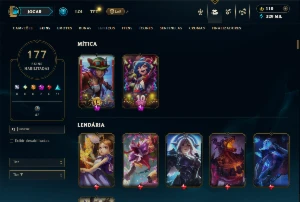 Conta Prata 1 TODOS os Champs e 177 Skins (Nível 691) - League of Legends LOL