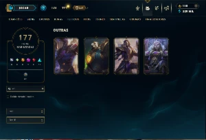 Conta Prata 1 TODOS os Champs e 177 Skins (Nível 691) - League of Legends LOL