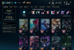 Conta Prata 1 TODOS os Champs e 177 Skins (Nível 691) - League of Legends LOL