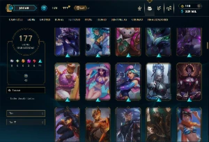 Conta Prata 1 TODOS os Champs e 177 Skins (Nível 691) - League of Legends LOL