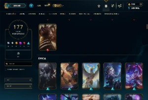 Conta Prata 1 TODOS os Champs e 177 Skins (Nível 691) - League of Legends LOL