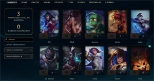 Conta Smurf premiada com diversas skins habilitadas - League of Legends LOL