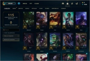 Conta platina 1 com 75 PDL , 41 champs e 18 skins - League of Legends LOL