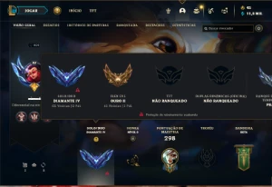 Conta Diamante 4 com 100 Champs e 83 Skins - League of Legends LOL