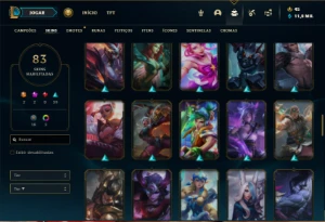 Conta Diamante 4 com 100 Champs e 83 Skins - League of Legends LOL