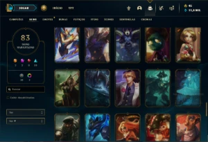 Conta Diamante 4 com 100 Champs e 83 Skins - League of Legends LOL