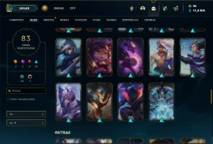 Conta Diamante 4 com 100 Champs e 83 Skins - League of Legends LOL