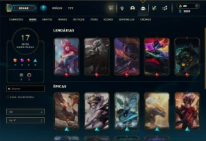 Prata 3 com 45 Champs e 17 Skins - League of Legends LOL