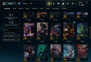 Prata 3 com 45 Champs e 17 Skins - League of Legends LOL