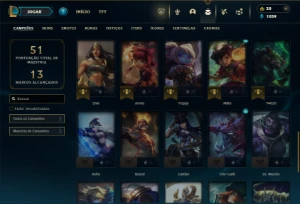 Prata 3 com 45 Champs e 17 Skins - League of Legends LOL