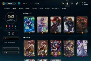 Conta League of Legends Mestre 357 Skins LOL
