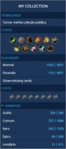 Conta Hearthstone com 31 lendárias+6320 Pó Arcano+5400 Gold - Blizzard