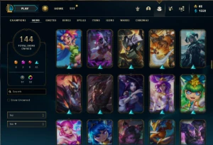 Prata 1 com 150 Champs e 144 Skins ( MAIN SUP / ADC ) - League of Legends LOL