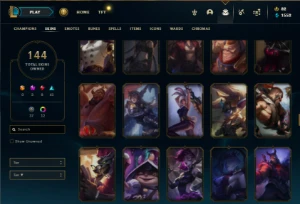 Prata 1 com 150 Champs e 144 Skins ( MAIN SUP / ADC ) - League of Legends LOL