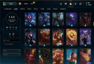 Prata 1 com 150 Champs e 144 Skins ( MAIN SUP / ADC ) - League of Legends LOL