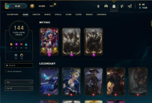 Prata 1 com 150 Champs e 144 Skins ( MAIN SUP / ADC ) - League of Legends LOL