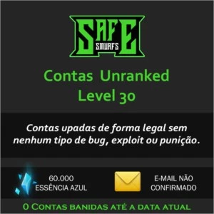 CONTA LEVEL 30 SMURF UNRANKED SEM RISCO LEAGUE OF LEGENDS LOL