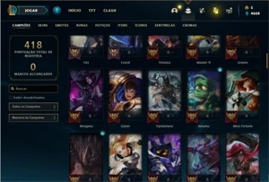 Conta unranked com 105 Champs e 45 Skins - League of Legends LOL