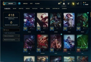 Conta unranked com 105 Champs e 45 Skins - League of Legends LOL