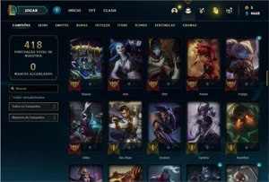 Conta unranked com 105 Champs e 45 Skins - League of Legends LOL