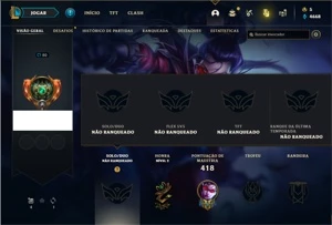 Conta unranked com 105 Champs e 45 Skins - League of Legends LOL