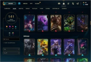 Conta Unranked com 110 Champs e 141 Skins + 1 Prestigio - League of Legends LOL