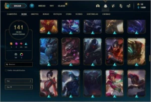 Conta Unranked com 110 Champs e 141 Skins + 1 Prestigio - League of Legends LOL