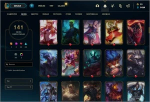 Conta Unranked com 110 Champs e 141 Skins + 1 Prestigio - League of Legends LOL