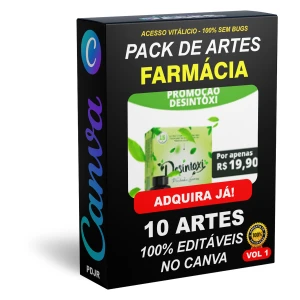 Pack Canva Farmácia Vol 1 - 10 Artes Editáveis - Serviços Digitais