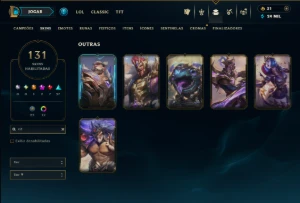 Bronze 1 com TODOS os Champs e 131 Skins (Mais de 100 Jogos) - League of Legends LOL