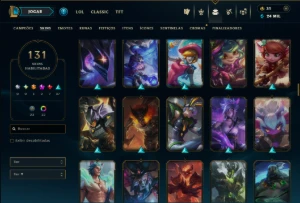 Bronze 1 com TODOS os Champs e 131 Skins (Mais de 100 Jogos) - League of Legends LOL