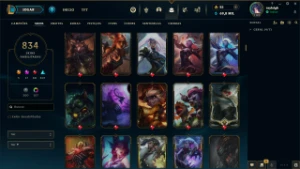 Conta com 834 skins - League of Legends LOL