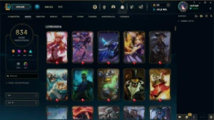 Conta com 834 skins - League of Legends LOL