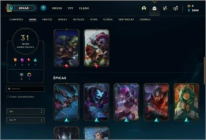 Conta prata 2 com 31 skins e 61 champs - League of Legends LOL