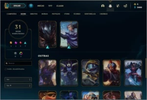 Conta prata 2 com 31 skins e 61 champs - League of Legends LOL