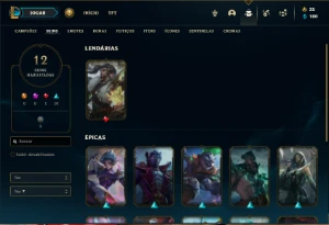 Conta bronze 2 com 32 Champs e 12 Skins - League of Legends LOL