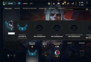 Platina 3 com 35 Champs e 7 Skins + 1 Fragmento - League of Legends LOL