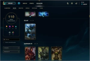 Conta Diamante 110 Skins - League of Legends LOL