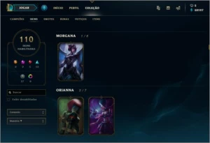 Conta Diamante 110 Skins - League of Legends LOL