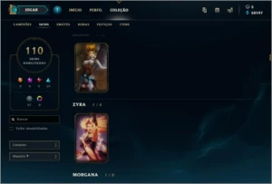 Conta Diamante 110 Skins - League of Legends LOL
