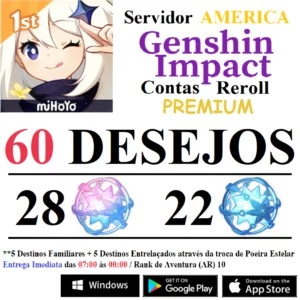CONTAS PREMIUM REROLL GENSHIN IMPACT AR10 - AMERICA