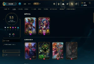 Prata 3 com 100 Champs e 53 Skins +6 Vitoriosas - League of Legends LOL