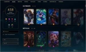 CONTA LEAGUE OF LEGENDS, 438 SKINS, PRATA 2, ALL CHAMPS LOL