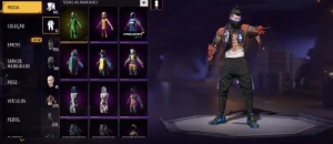 Conta Free Fire Top / Rara - Dino, Bandeirão, Coelhão Galáti