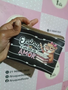 Kit de Porta-Moedas em Couro Sintético - Professor - Artesanato e Personalizados