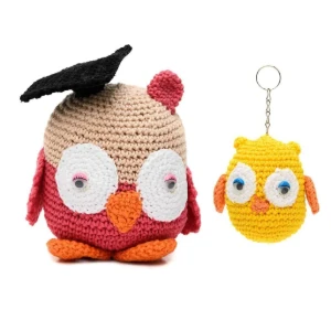 Duo Coruja Formanda e chaveiro coruja em amigurumi - Artesanato e Personalizados