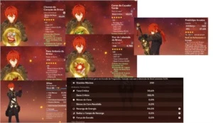Conta Ar 53 6 pers 5* + 3 Armas 5* e mt + - Genshin Impact