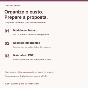 Planilha de Orçamento e Precificação de Doces para Festas - Planilhas e Dashboards